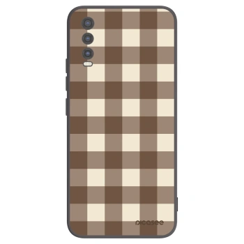 Obal pro Vivo Y20s - Brown grid