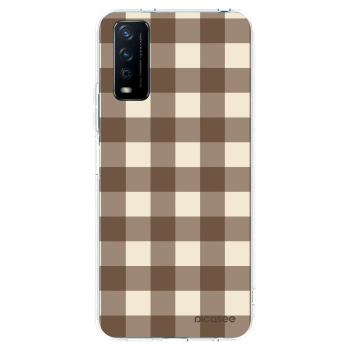 Picasee silikonový průhledný obal pro Vivo Y11s - Brown grid