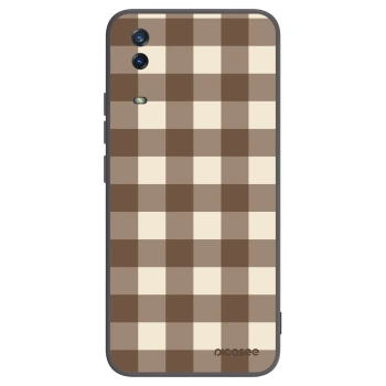 Picasee silikonový černý obal pro Vivo Y11s - Brown grid