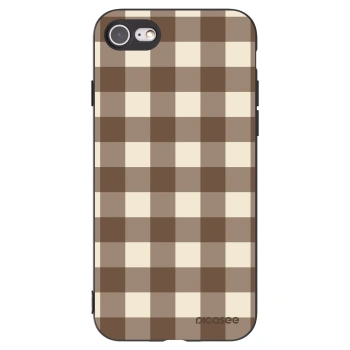 Picasee silikonový černý obal pro Apple iPhone SE 2022 - Brown grid