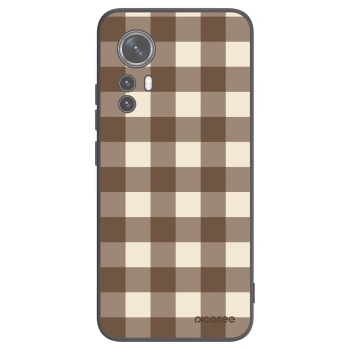 Picasee silikonový černý obal pro Xiaomi 12 - Brown grid
