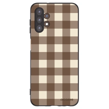 Picasee silikonový černý obal pro Samsung Galaxy A13 4G A135 - Brown grid