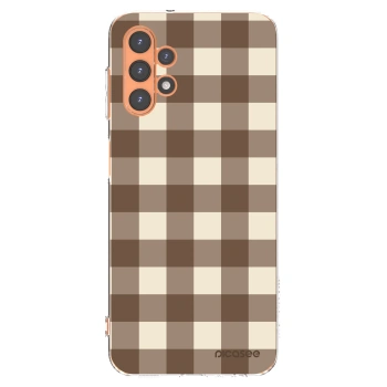Picasee silikonový průhledný obal pro Samsung Galaxy A13 4G A135 - Brown grid