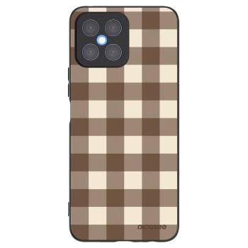 Picasee silikonový černý obal pro Honor X8 4G - Brown grid