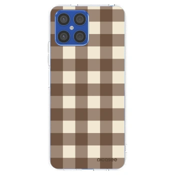 Picasee silikonový průhledný obal pro Honor X8 4G - Brown grid
