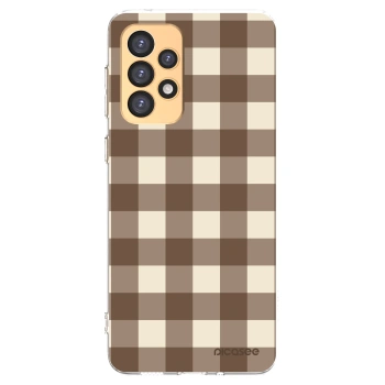 Picasee silikonový průhledný obal pro Samsung Galaxy A33 5G A336 - Brown grid