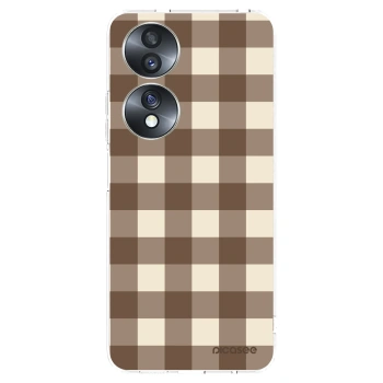 Picasee silikonový průhledný obal pro Honor 70 - Brown grid