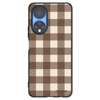 Picasee silikonový černý obal pro Honor X7 - Brown grid