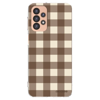Picasee silikonový průhledný obal pro Samsung Galaxy A23 A236B 5G - Brown grid