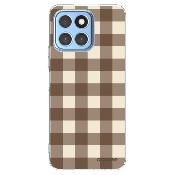 Picasee silikonový průhledný obal pro Honor X8 5G - Brown grid