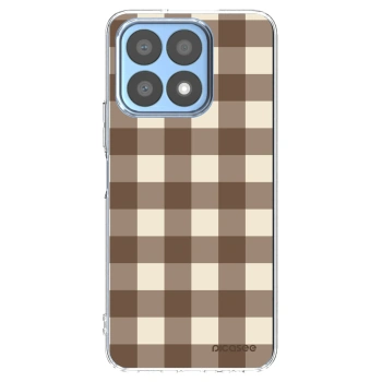 Picasee silikonový průhledný obal pro Honor X8a - Brown grid