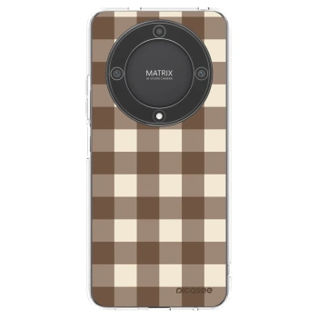 Picasee silikonový průhledný obal pro Honor Magic5 Lite 5G - Brown grid