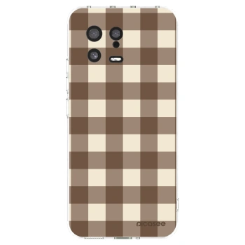 Picasee silikonový průhledný obal pro Xiaomi 13 - Brown grid