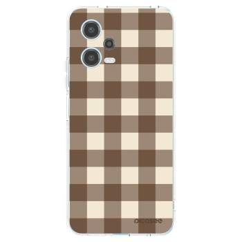 Picasee silikonový průhledný obal pro Xiaomi Redmi Note 12 5G - Brown grid
