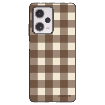 Picasee silikonový černý obal pro Xiaomi Redmi Note 12 Pro+ 5G - Brown grid