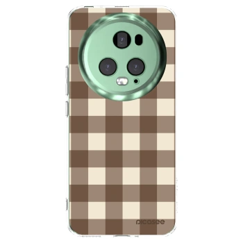Picasee silikonový průhledný obal pro Honor Magic5 Pro - Brown grid