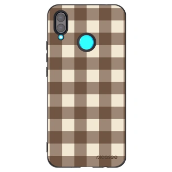 Picasee silikonový černý obal pro Huawei Nova 3 - Brown grid