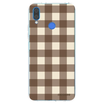 Picasee silikonový průhledný obal pro Huawei Nova 3 - Brown grid
