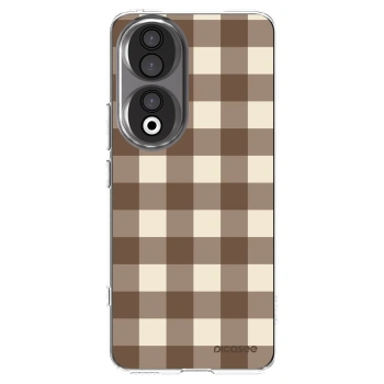 Picasee silikonový průhledný obal pro Honor 90 5G - Brown grid