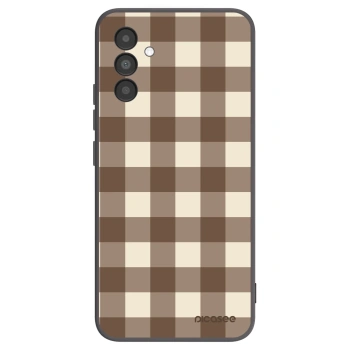 Picasee silikonový černý obal pro Samsung Galaxy A04s A047F - Brown grid
