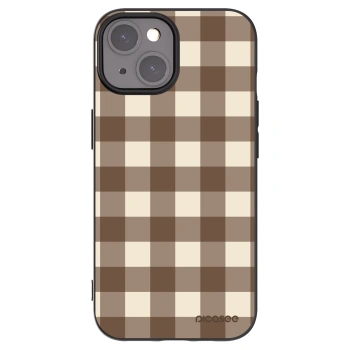 Picasee silikonový černý obal pro Apple iPhone 15 - Brown grid