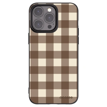 Picasee silikonový černý obal pro Apple iPhone 15 Pro Max - Brown grid