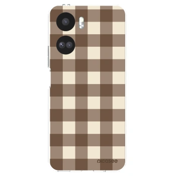 Picasee silikonový průhledný obal pro Honor 90 Lite 5G - Brown grid