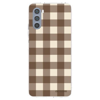 Picasee silikonový průhledný obal pro Motorola Moto G62 - Brown grid