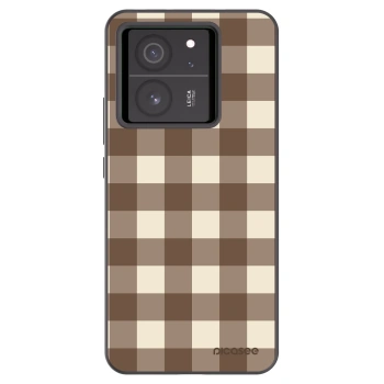 Picasee silikonový černý obal pro Xiaomi 13T - Brown grid
