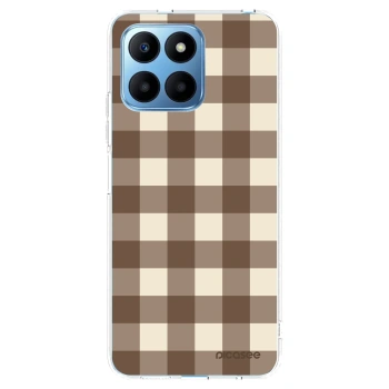 Picasee silikonový průhledný obal pro Honor 70 Lite - Brown grid