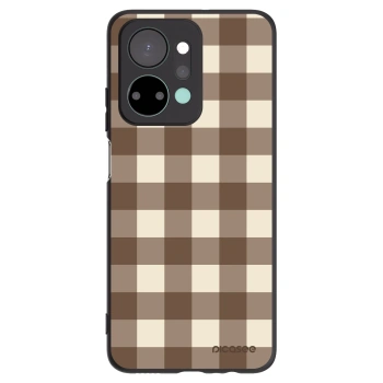Picasee silikonový černý obal pro Honor X7a - Brown grid