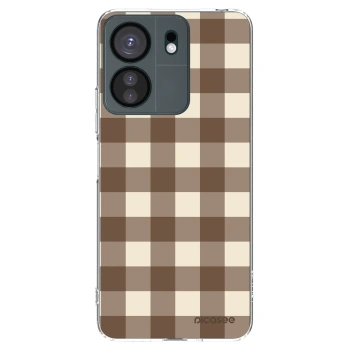 Picasee silikonový průhledný obal pro Xiaomi Redmi 13C 4G - Brown grid
