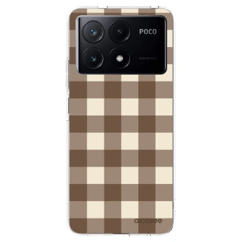 Picasee silikonový průhledný obal pro Xiaomi Poco X6 Pro - Brown grid