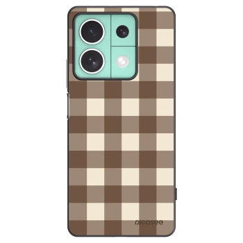 Picasee silikonový černý obal pro Xiaomi Redmi Note 13 5G - Brown grid
