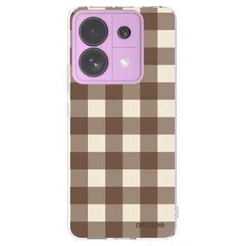 Picasee silikonový průhledný obal pro Xiaomi Redmi Note 13 Pro 5G - Brown grid