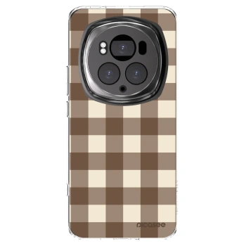 Picasee silikonový průhledný obal pro Honor Magic6 Pro - Brown grid