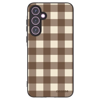 Picasee silikonový černý obal pro Samsung Galaxy A35 5G A356B - Brown grid