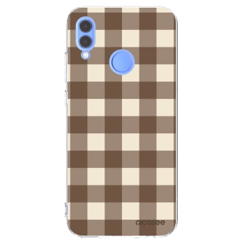 Picasee silikonový průhledný obal pro Honor 10 Lite - Brown grid
