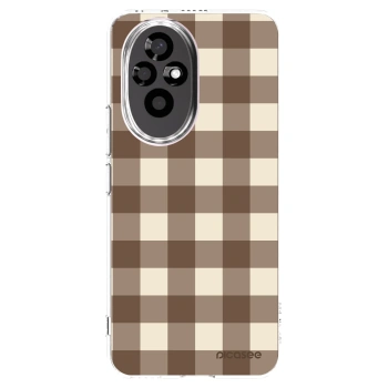 Picasee silikonový průhledný obal pro Honor 200 Pro 5G - Brown grid