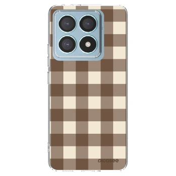 Picasee silikonový průhledný obal pro Xiaomi 14T Pro - Brown grid