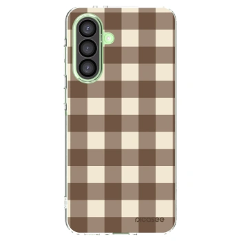 Picasee silikonový průhledný obal pro Samsung Galaxy A26 5G A266B - Brown grid