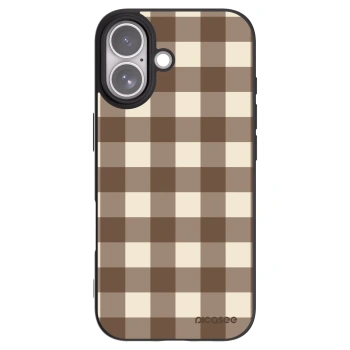 Picasee silikonový černý obal pro Apple iPhone 17 - Brown grid
