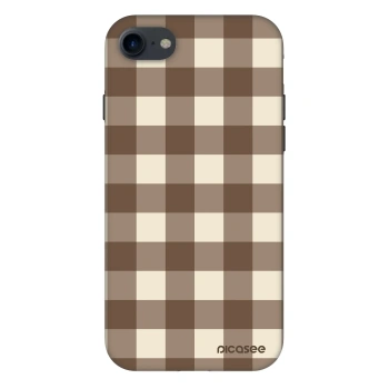 Obal pro Apple iPhone SE 2022 - Brown grid