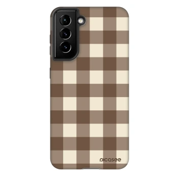 Obal pro Samsung Galaxy S22 5G - Brown grid