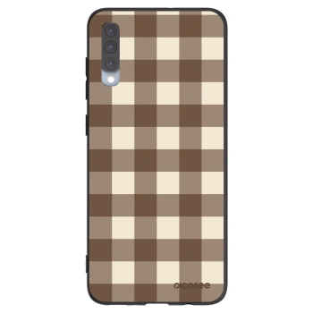 Picasee silikonový černý obal pro Samsung Galaxy A70 A705F - Brown grid
