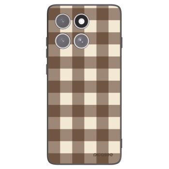 Picasee silikonový černý obal pro Motorola Edge 60 Pro - Brown grid