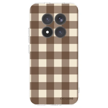 Picasee silikonový průhledný obal pro Xiaomi Redmi Note 15 Pro+ - Brown grid