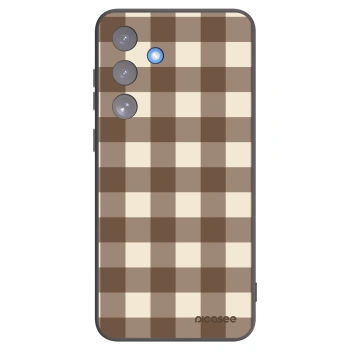 Picasee silikonový černý obal pro Samsung Galaxy S25 FE 5G - Brown grid