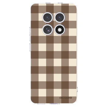 Picasee silikonový průhledný obal pro Xiaomi Redmi Note 15 4G - Brown grid