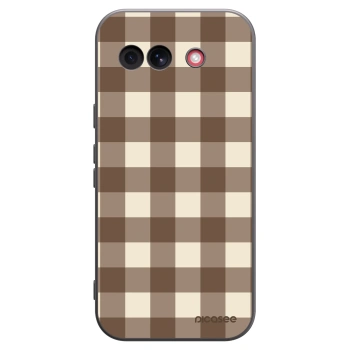 Picasee silikonový černý obal pro Google Pixel 10a - Brown grid
